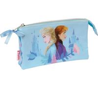 Safta Frozen Ice Magic - Trousse Triple, Trousse Pour Enfant, Idéale Pour Les Enfants D'âge Scolaire, Confortable Et Polyvalente, Qualité Et Résistance, 22 X 3 X 12 Cm, Bleu Clair, M, Décont[Z1296]