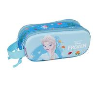 Frozen - Trousse Double 3D, Trousse pour Enfant, idéale pour Les Enfants d'âge Scolaire, Confortable et Polyvalente, qualité et résistance, 21 x 6 x 8 cm