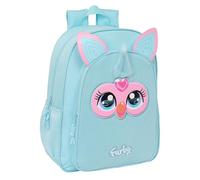 safta FURBY - Sac à dos scolaire pour enfant, adaptable au chariot, idéal pour les enfants d'âge scolaire, confortable et polyvalent, qualité et résistance, 33 x 14 x 42 cm, bleu ciel, M, Décontracté
