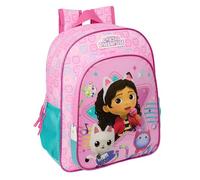 Safta Sac à dos scolaire GABBY'S DOLLHOUSE PARTY – confortable, polyvalent 26×11×34 cm Rose