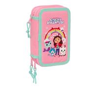 safta GABBY'S DOLLHOUSE - Trousse scolaire avec 37 outils inclus, idéale pour les enfants de 5 à 14 ans, confortable et polyvalente, qualité et résistance, 12,5 x 5,5 x 19,5 cm