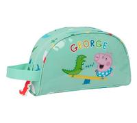 Safta George - Grande Trousse de Toilette pour Enfant, Adaptable au Chariot, idéale pour Les Enfants de 5 à 14 Ans, Confortable et Polyvalente, qualité et résistance, 26 x 16 x 9 cm, Couleur Vert