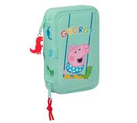 Safta George - Trousse Scolaire pour Enfant, avec 28 Outils Inclus, Pratique et Polyvalente, qualité et résistance, 12,5 x 4 x 19,5 cm, Vert Menthe, Vert Menthe, Estándar, Décontracté