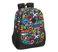safta GRAFFITI COLORS - Sac à dos scolaire pour enfants, idéal pour enfants de différents âges, confortable et polyvalent, qualité et résistance, 32 x 16 x 44 cm