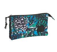 safta Graffiti GO - Trousse Triple, Trousse pour Enfant, idéale pour Les Enfants d'âge Scolaire, Confortable et Polyvalente, qualité et résistance, 22 x 3 x 12 cm