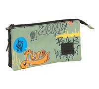 safta Graffiti Zone - Trousse Triple, Trousse pour Enfant, idéale pour Les Enfants d'âge Scolaire, Confortable et Polyvalente, qualité et résistance, 22 x 3 x 12 cm