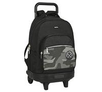 safta Grand Sac à Dos à roulettes, Compact, Amovible, idéal pour Les Enfants de différents âges, Confortable et Polyvalent, qualité et résistance, 33 x 22 x 45 cm, Couleur Noire, Noir, Estándar,