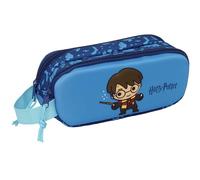 safta Harry Potter - Trousse Double 3D, Trousse pour Enfant, idéale pour Les Enfants d'âge Scolaire, Confortable et Polyvalente, qualité et résistance, 21 x 6 x 8 cm