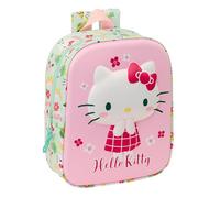 Safta Hello Kitty 3D - Sac à dos de crèche 3D, adaptable au chariot, nettoyage facile, idéal pour les enfants de différents âges, confortable et polyvalent, qualité et résistance, 22 x 10 x 27 cm,