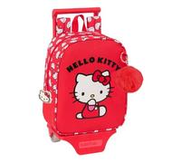 safta Hello Kitty ICONIC - Sac à dos de crèche avec chariot, idéal pour les enfants de différents âges, confortable et polyvalent, qualité et résistance, 22 x 10 x 27 cm, Rouge, blanc, M, Décontracté