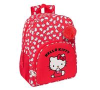 Safta Sac à dos scolaire Hello Kitty ICONIC adaptable au chariot, confortable 33 x 42 x 14 cm