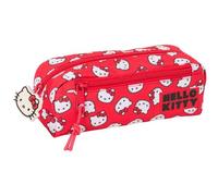 safta Hello Kitty Iconic Trousse Triple pour Enfant, idéale pour Les Enfants d'âge Scolaire, Confortable et Polyvalente, qualité et résistance, 22 x 6 x 8,5 cm, Rouge, Blanc, M, Décontracté