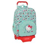 Safta Hello Kitty Sea Lovers - Grand sac à dos scolaire avec chariot, sac à dos pour enfant, adaptable à la voiture, idéal pour les enfants d'âge scolaire, confortable et polyvalent, 33 x 15 x 42 cm,