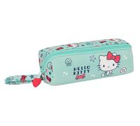 Safta Hello Kitty Sea Lovers Grande Trousse carrée, idéale pour Les Enfants d'âge Scolaire, Confortable et Polyvalente, qualité et résistance, 22 x 10 x 10 cm, Couleur Turquoise, Turquoise, Estándar,