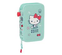 Safta Hello Kitty Sea Lovers Trousse Scolaire pour Enfant, avec 28 Outils Inclus, Pratique et Polyvalente, qualité et résistance, 12,5 x 4 x 19,5 cm, Turquoise