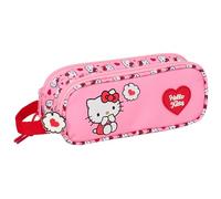 safta Hello Kitty - Trousse double pour enfant, idéale pour les enfants d'âge scolaire, confortable et polyvalente, qualité et résistance, 21 x 6 x 8 cm