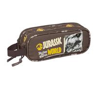 safta JURASSIC World - Trousse double pour enfant, idéale pour les enfants d'âge scolaire, confortable et polyvalente, qualité et résistance, 21 x 6 x 8 cm