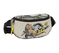 Safta Jurassic World Warning Sac Banane pour Enfants, idéal pour Les Jeunes et Les Enfants de différents âges, Confortable et Polyvalent, qualité et résistance, 23 x 9 x 14 cm, Couleur Grise, Gris,