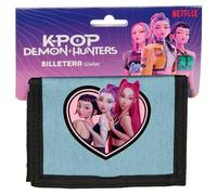 safta K-Pop Demon Hunters - HUNTR/X - Portefeuille avec tête, Portefeuille, Porte-Monnaie, Confortable et Polyvalent, résistance, 12,5 x 9,5 cm