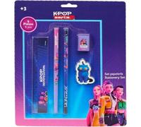 Safta K-POP Demon Hunters - Stationery - Set d'écriture, étui cadeau et métallique, plumier, idéal pour enfants, confortable et polyvalent, résistance, 22 x 26,5 cm