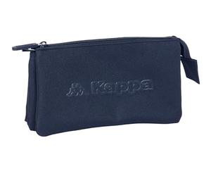 safta Kappa Basics Trousse Triple pour Enfant d'âge Scolaire, Confortable et Polyvalent, qualité et résistance, 22 x 3 x 12 cm, Bleu Marine, M, décontracté, Bleu Marine, M, Décontracté