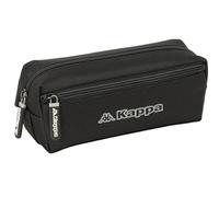 safta Kappa Dark - Trousse Triple Petite, Trousse pour Enfant, idéale pour Les Enfants d'âge Scolaire, Confortable et Polyvalente, qualité et résistance, 22 x 6 x 8,5 cm, Noir, M, Décontracté