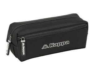 safta Kappa Dark - Trousse Triple Petite, Trousse pour Enfant, idéale pour Les Enfants d'âge Scolaire, Confortable et Polyvalente, qualité et résistance, 22 x 6 x 8,5 cm, Noir, M, Décontracté