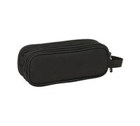 safta Kappa Dark Trousse Double pour Enfant, idéale pour Les Enfants d'âge Scolaire, Confortable et Polyvalente, qualité et résistance, 21 x 6 x 8 cm, Noir, M, Décontracté