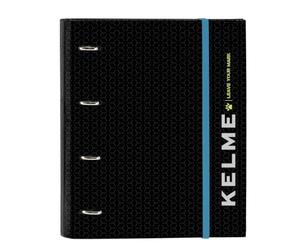 Safta Kelme Iron Classeur 4 anneaux de 35 cm avec 100 feuilles A4, idéal pour les enfants de différents âges, confortable et polyvalent, qualité et résistance, 27 x 3,5 x 32 cm, Noir, M, Décontracté