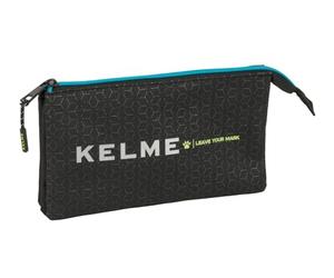 safta Kelme Iron - Trousse Triple pour Enfant, idéale pour Les Enfants d'âge Scolaire, Confortable et Polyvalente, qualité et résistance, 22 x 3 x 12 cm, Noir, M, Décontracté