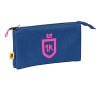 Safta Kings League 1K Trousse Triple pour Enfant, idéale pour Les Enfants d'âge Scolaire, Confortable et Polyvalente, qualité et résistance, 22 x 3 x 12 cm, Couleur Bleue, Bleu, Estándar, Décontracté