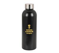 Safta KINGS LEAGUE Bouteille isotherme, bouteille d'eau, acier inoxydable, double isolation, 6h de boisson chaude et 12h de boisson froide, 500 ml, noir, Noir, Estándar, Décontractée