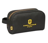 Safta Kings League - Trousse Scolaire pour Enfant avec poignée, Facile à Nettoyer, Confortable et Polyvalente, qualité et résistance, 24 x 10 x 15 cm, Couleur Noire, Noir, Estándar, Décontracté