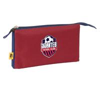 safta Kings League JIJANTES Trousse Triple pour Enfant, idéale pour Les Enfants d'âge Scolaire, Confortable et Polyvalente, qualité et résistance, 22 x 3 x 12 cm, Couleur Bleu Marine/Grenat, Bleu