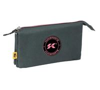 Safta Kings League Kunisport Trousse Triple pour Enfant, idéale pour Les Enfants d'âge Scolaire, Confortable et Polyvalente, qualité et résistance, 22 x 3 x 12 cm, Couleur Grise, Gris, Estándar,