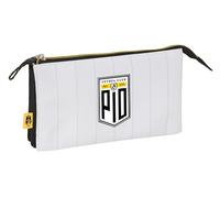 safta Kings League Pío Trousse Triple pour Enfant, idéale pour Les Enfants d'âge Scolaire, Confortable et Polyvalente, qualité et résistance, 22 x 3 x 12 cm, Noir/Blanc, Noir/Blanc, Estándar,