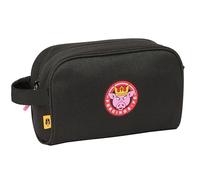 Safta Kings League Porcinos - Trousse Scolaire pour Enfant avec poignée, Facile à Nettoyer, Confortable et Polyvalente, qualité et résistance, 24 x 10 x 15 cm, Couleur Noire, Noir, Estándar,
