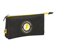 safta Kings League Rayo de Barcelona Trousse Triple pour Enfant, idéale pour Les Enfants d'âge Scolaire, Confortable et Polyvalente, qualité et résistance, 22 x 3 x 12 cm, Couleur Noire, Noir,