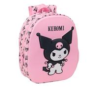 safta KUROMI 3D - Sac à dos d'école, avec design 3D, adaptable au chariot, idéal pour enfants de différents âges, confortable et polyvalent, qualité et résistance, 27 x 10 x 33 cm, rose, M