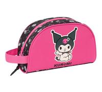 Safta Kuromi Grande Trousse de Toilette pour Enfant, Adaptable au Chariot, idéale pour Les Enfants de 5 à 14 Ans, Confortable et Polyvalente, qualité et résistance, 26 x 16 x 9 cm, Noir/Fuchsia, M