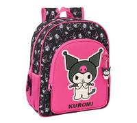 safta Kuromi Sac à dos scolaire pour enfant, adaptable au chariot Idéal pour les enfants d'âge scolaire, confortable et polyvalent, qualité et résistance, 32 x 12 x 38 cm, noir/fuchsia, M