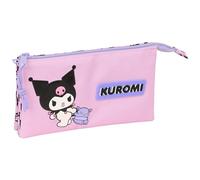 safta Kuromi Trousse Triple pour Enfant, idéale pour Les Enfants d'âge Scolaire, Confortable et Polyvalente, qualité et résistance, 22 x 3 x 12 cm