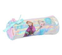 Safta La Reine des Neiges Cool Days - Trousse ronde pour enfants, idéale pour les enfants de 5 à 14 ans, confortable et polyvalente, qualité et résistance, 20 x 7 cm, violet/bleu ciel, Violet/bleu