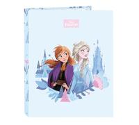 Safta La Reine des neiges Ice Magic - Classeur avec feuilles 4 anneaux, idéal pour enfants de différents âges, confortable et polyvalent, qualité et résistance, 26,5 x 33 cm, bleu clair, M,