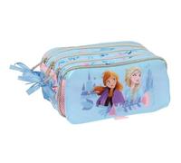 safta La Reine des neiges Ice Magic - Trousse triple grande trousse pour enfant, idéale pour les enfants d'âge scolaire, confortable et polyvalente, qualité et résistance, 21,5 x 8 x 10 cm, bleu