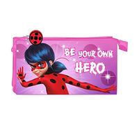 Trousse d'écolier Lady Bug Fuchsia (22 x 12 x 3 cm) Rose