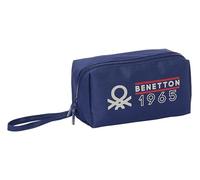 Safta M050 Benetton Varsity Trousse carrée pour Enfant, idéale pour âge Scolaire, Confortable et Polyvalente, qualité et résistance, 22 x 10 x 10 cm, Couleur Bleu Marine/Gris, Unisexe, Standard, 22 x