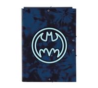 Safta -M068 Batman Legendary-Chemise Folio avec 3 rabats, idéal pour enfants de différents âges, confortable et polyvalent, qualité et résistance, 26 x 36,5 cm, couleur bleu marine, standard