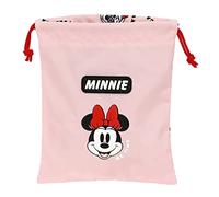 Safta -M237 Minnie Mouse Me Time-Saquito Snack Lunch Bag, Trousse de rangement maximale, support alimentaire, loisirs, 20 x 25 cm, Rose clair, standard (812312237), rose clair, Estándar, Décontracté