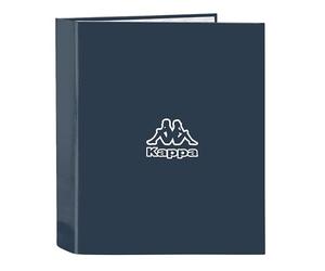 Safta -M657 Kappa Dark Navy-Classeur à 4 anneaux, idéal pour les enfants de différents âges, confortable et polyvalent, qualité et résistance, 27 x 6 x 33 cm, couleur gris/bleu marine Melange